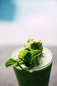 beverage with mint on focus photo thumbnail