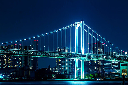 photo of Manhattan bridge at nighttime thumbnail