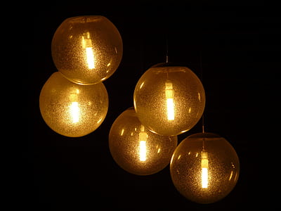 five lighted pendant lamps thumbnail