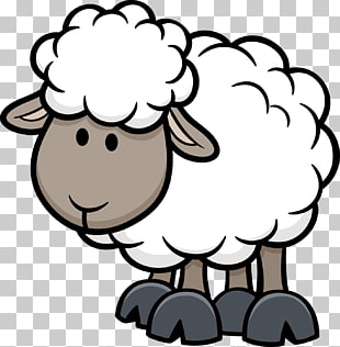 Sheep Cartoon Illustration, cartoon animals, white sheep illustration PNG clipart