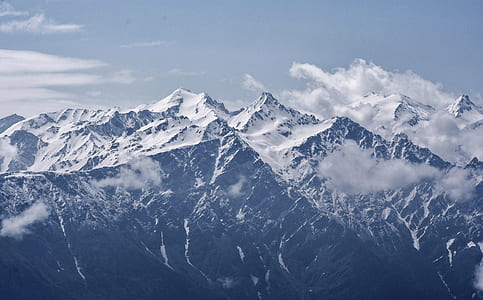 aerial view of mountain covered with clouds thumbnail