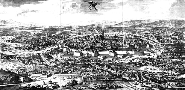 Drawing of Vienna, Austria in 1683 thumbnail
