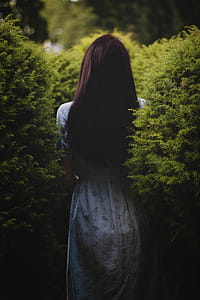 Woman Wearing White Dress Near Green Plants thumbnail