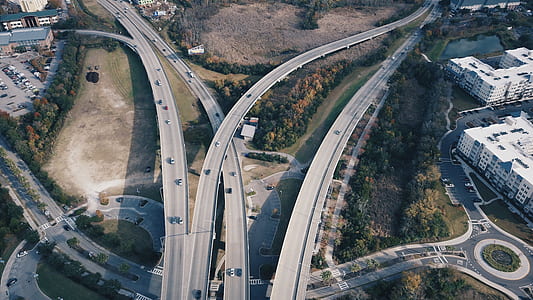 aerial shot of roads thumbnail