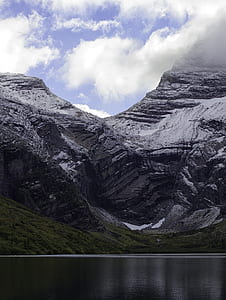 gray mountain with clouds thumbnail