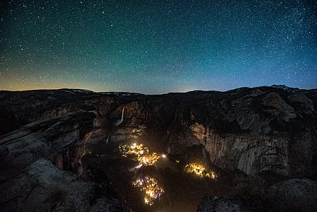 lights on mountain under stars thumbnail