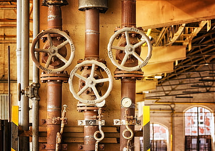 three brown steel valves thumbnail
