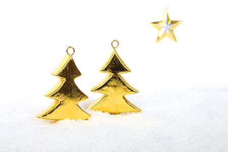 gold-colored Christmas tree pendants thumbnail