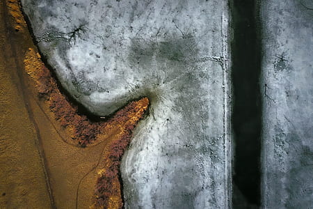 frozen, lake, aerial view, drone view thumbnail