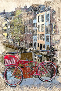 red bicycle sketch thumbnail