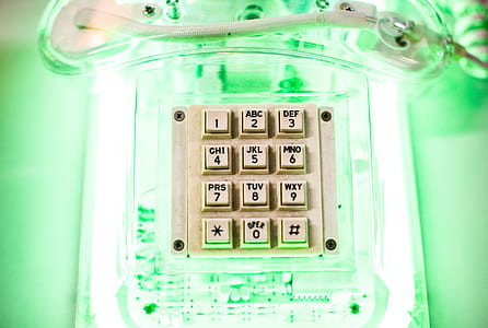green and beige LED corded home phone thumbnail