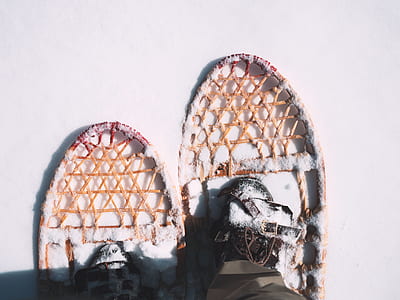 pair of vintage snow shoes thumbnail