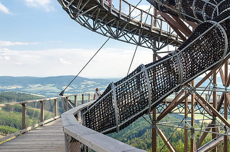 nature, sky, forest, bridge thumbnail