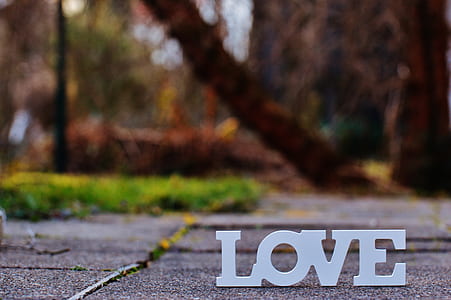 Love letter ornament on gray concrete surface thumbnail