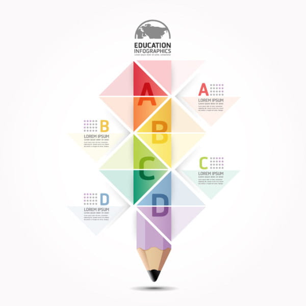 Pencil with business infographics design vector eps file