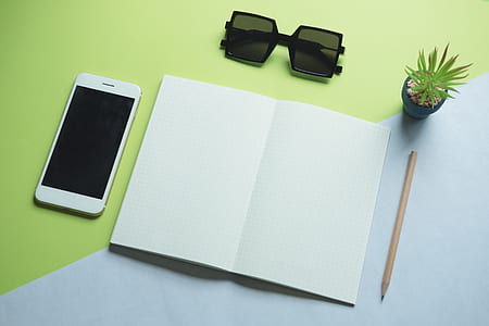 sunglasses, smartphone, desk, notebook thumbnail
