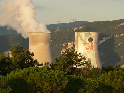 Nuclear Power Plant surrounded by trees thumbnail
