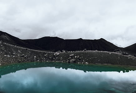 body of water beside mountain thumbnail