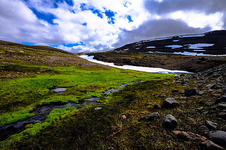 snow, dawn, landscape, nature thumbnail