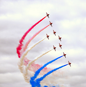 low angle view of aircraft air show thumbnail
