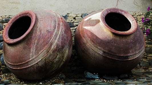 two brown clay pots thumbnail