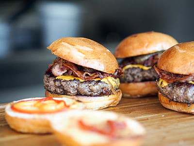 selective photography of cheese burger thumbnail