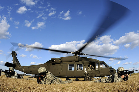 Soldiers with a Blackhawk Helicopter thumbnail