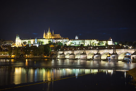 Prague Castle and Charles Bridge at Night thumbnail