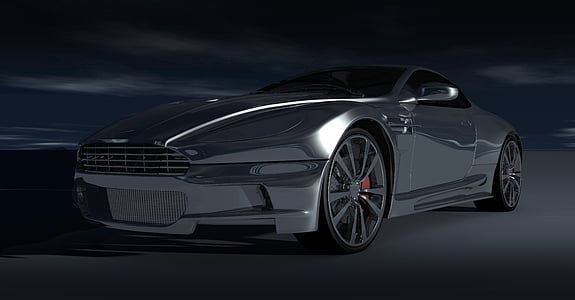 black Aston Martin coupe thumbnail