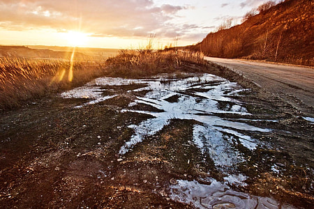 photo of sunset in winter season thumbnail