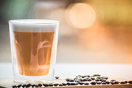 Coffee in Drinking Glass With Black Beans thumbnail