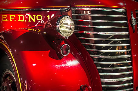 closeup of red vintage vehicle thumbnail