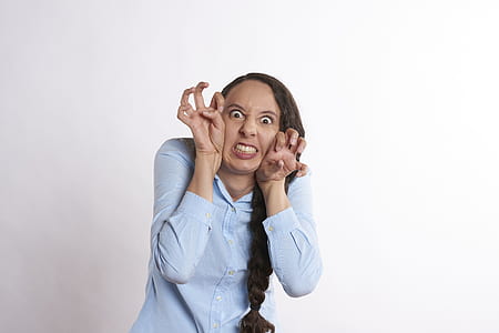 woman making funny face thumbnail