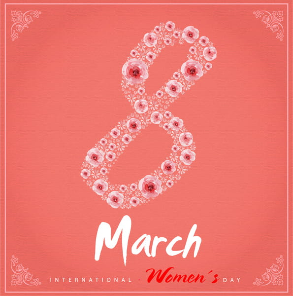 International Womens Day Banner Design With Flower Background Eps