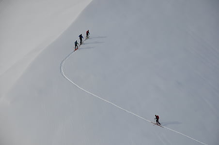 person riding snow ski on field thumbnail