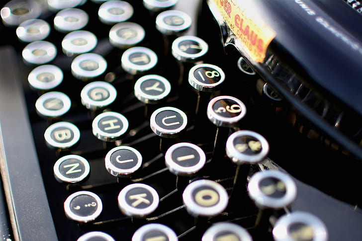 black and gray typewriter