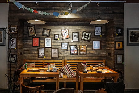 brown wooden table with chairs thumbnail