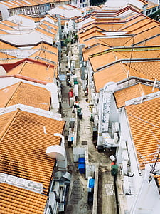 aerial photo of red roofed houses thumbnail