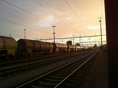 gray train during dawn thumbnail