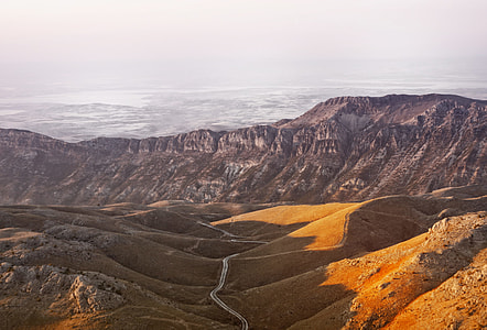 aerial photography of mountain ranges thumbnail