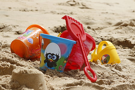 several-colored plastic pails thumbnail