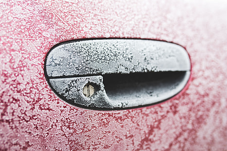 Frost on a red car thumbnail