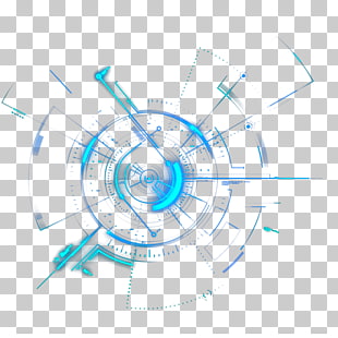 Light Circle Geometry, Science and Technology, blue mechanical PNG clipart