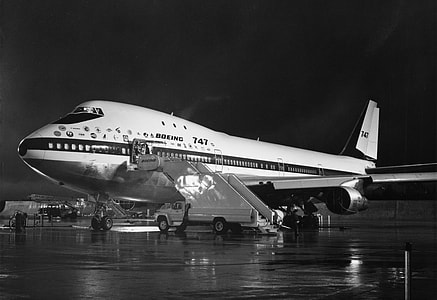 Boeing 747 plane on tarmac thumbnail
