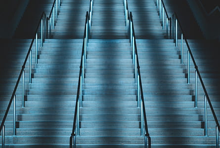concrete stairs with black rails thumbnail