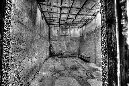 grayscale photo of concrete room thumbnail