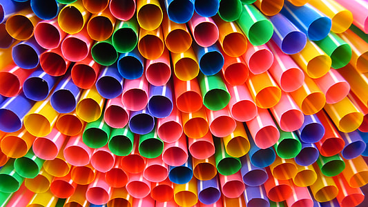 stack of assorted-color straws thumbnail
