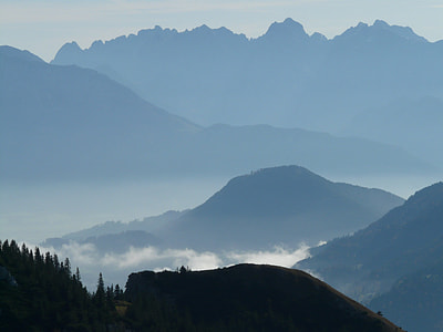 aerial photo of mountains covered with fogs thumbnail
