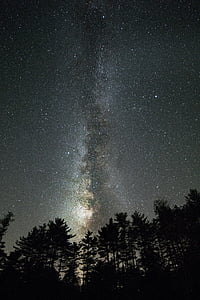 low angle photography of milky way at night time thumbnail