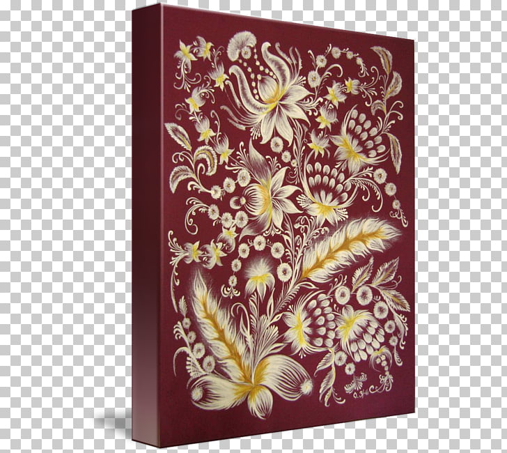 paper floral design art canvas painting watercolor burgundy png paper flower canvas art